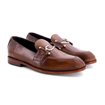 Leather S Buckle Brown-019