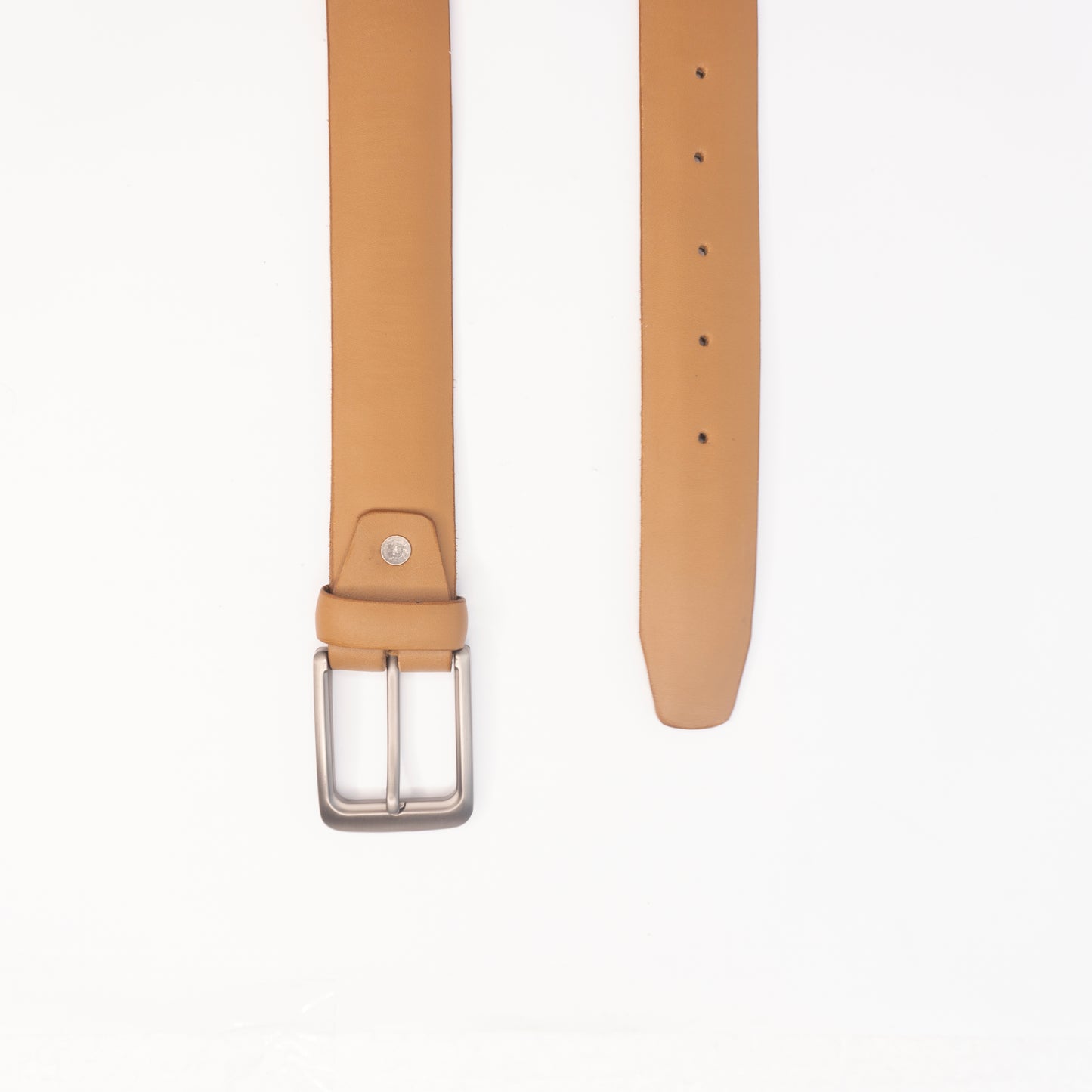 Tan Leather Belt with Buckle