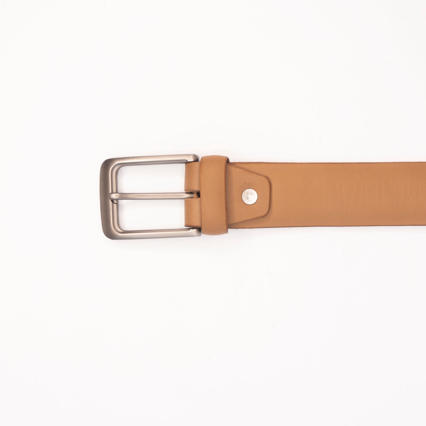 Tan Leather Belt with Buckle