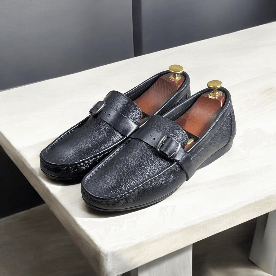 Men's Side Buckle Loafers-5012