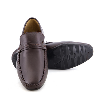 Leather top sider loafer brn-5013