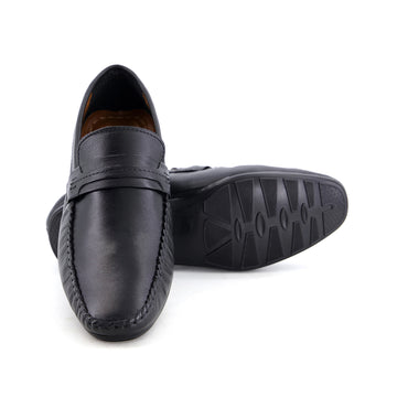 Leather top sider loafer blk-5013