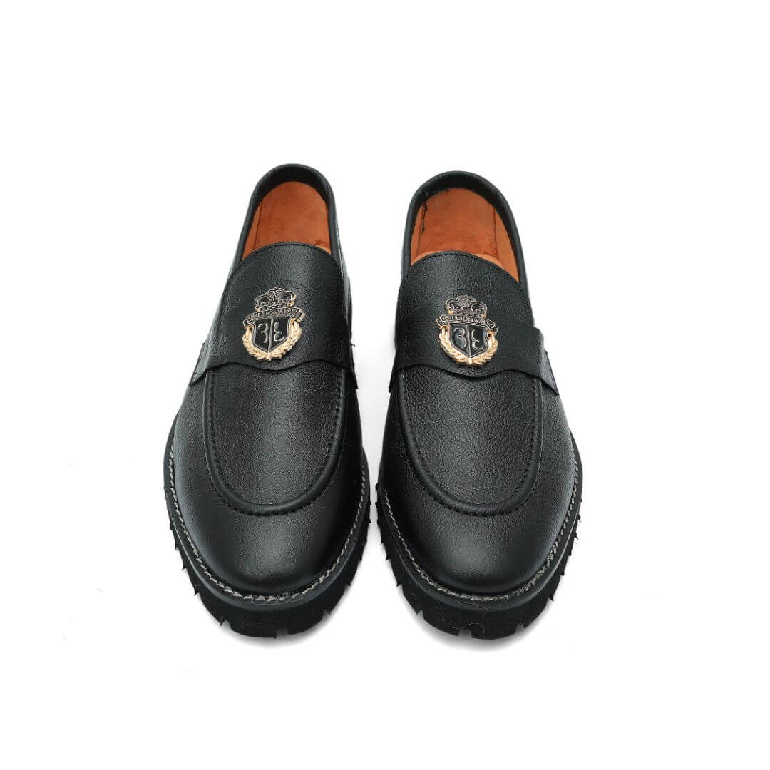 Black blnr high sole 017 - Italian wax polished finish