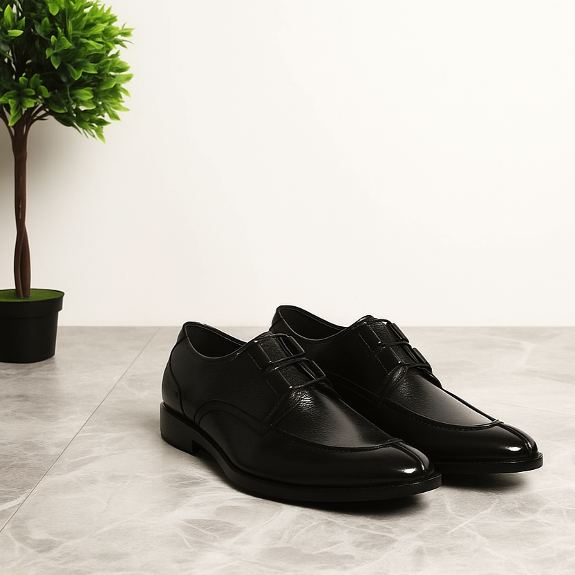 Mild Leather Lace Shoe BLK-008