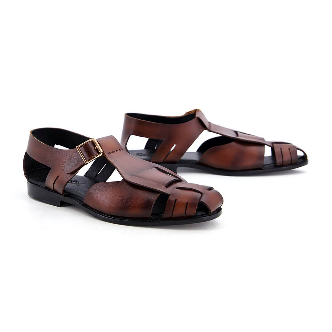 Elegant Cut Brown-1006 by Coarix Leather – premium handmade brown shoes