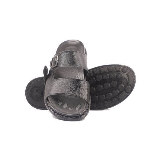 Leather Casual Slipper Blk-3013