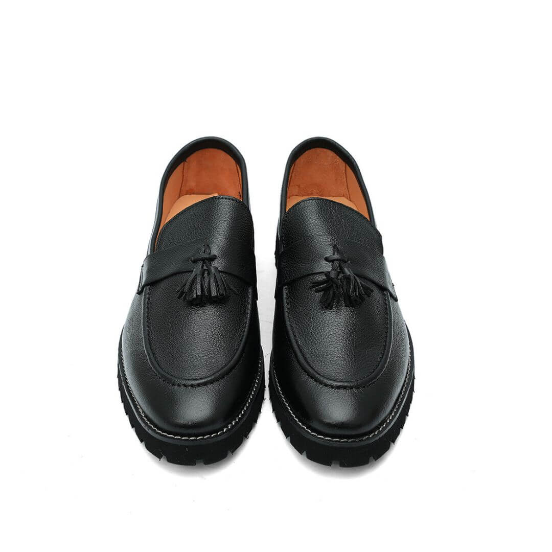 Leather Chunky Tassel blk-018 - Perfect for formal occasions with style