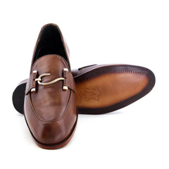 Leather T Buckle Brown-019 - anti-bacterial lining