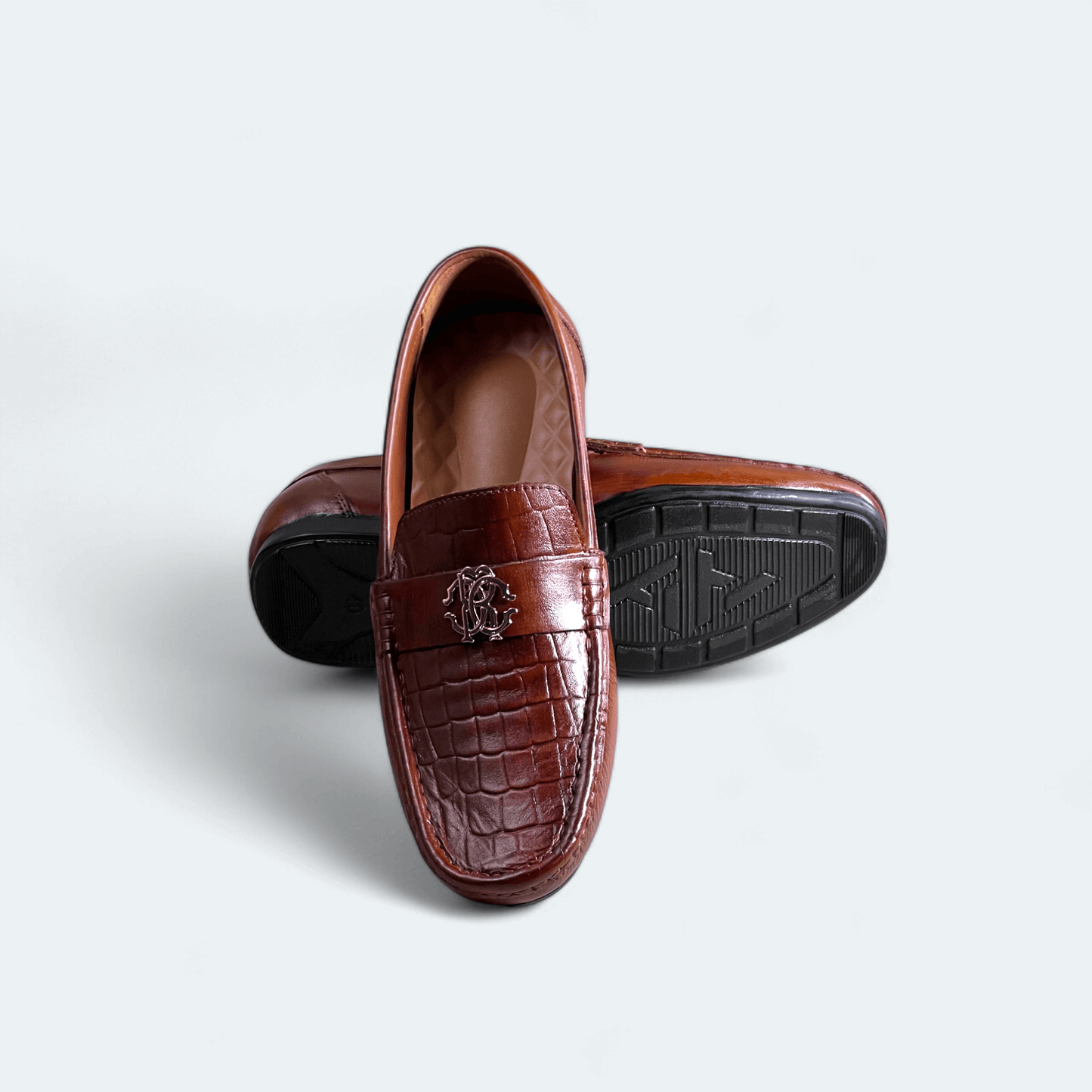 Leather Embossed Loafer-5015