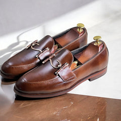 Leather S Buckle Brown-019