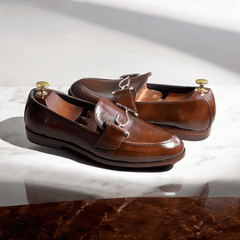 Leather S Buckle Brown-019