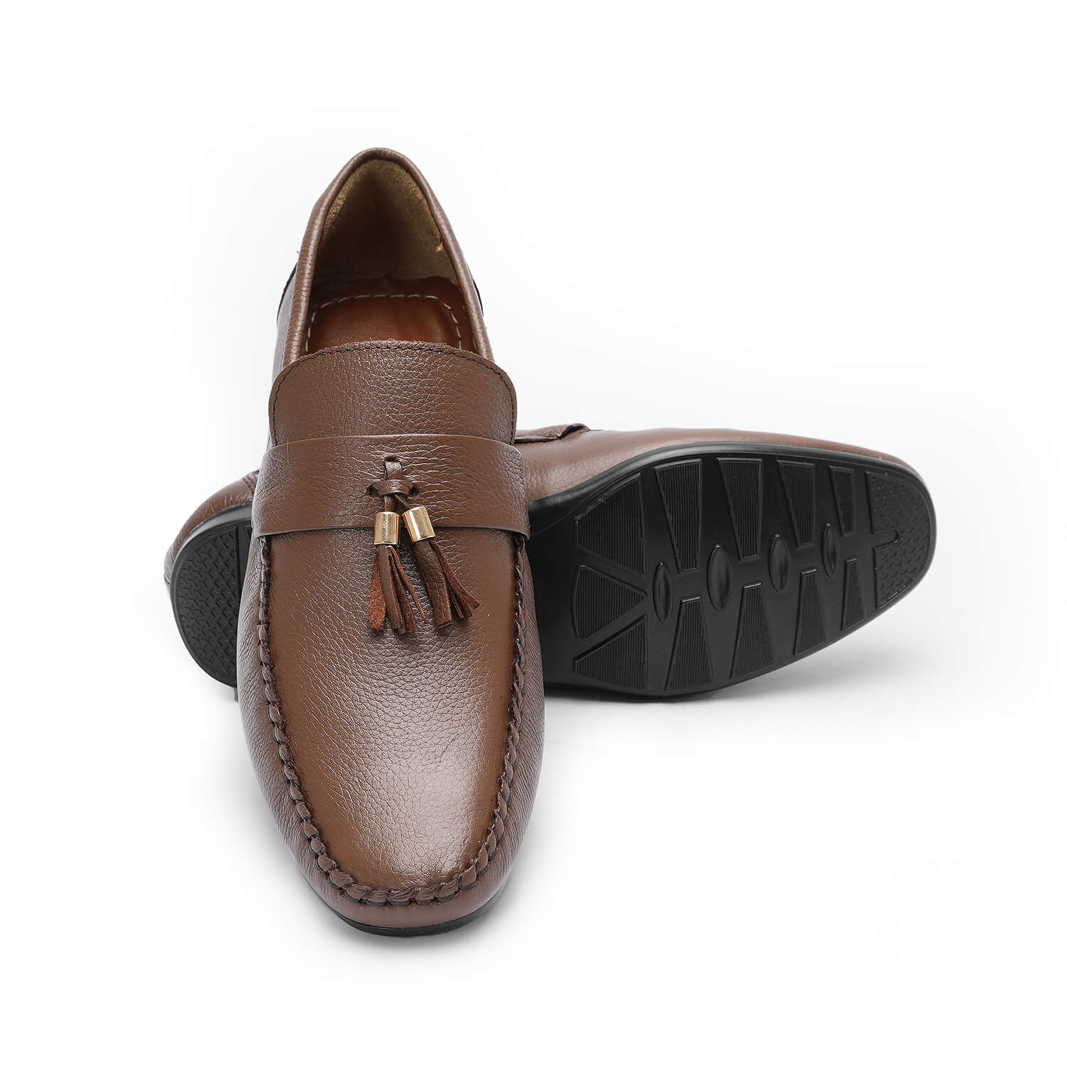 Leather tassel tan-5011