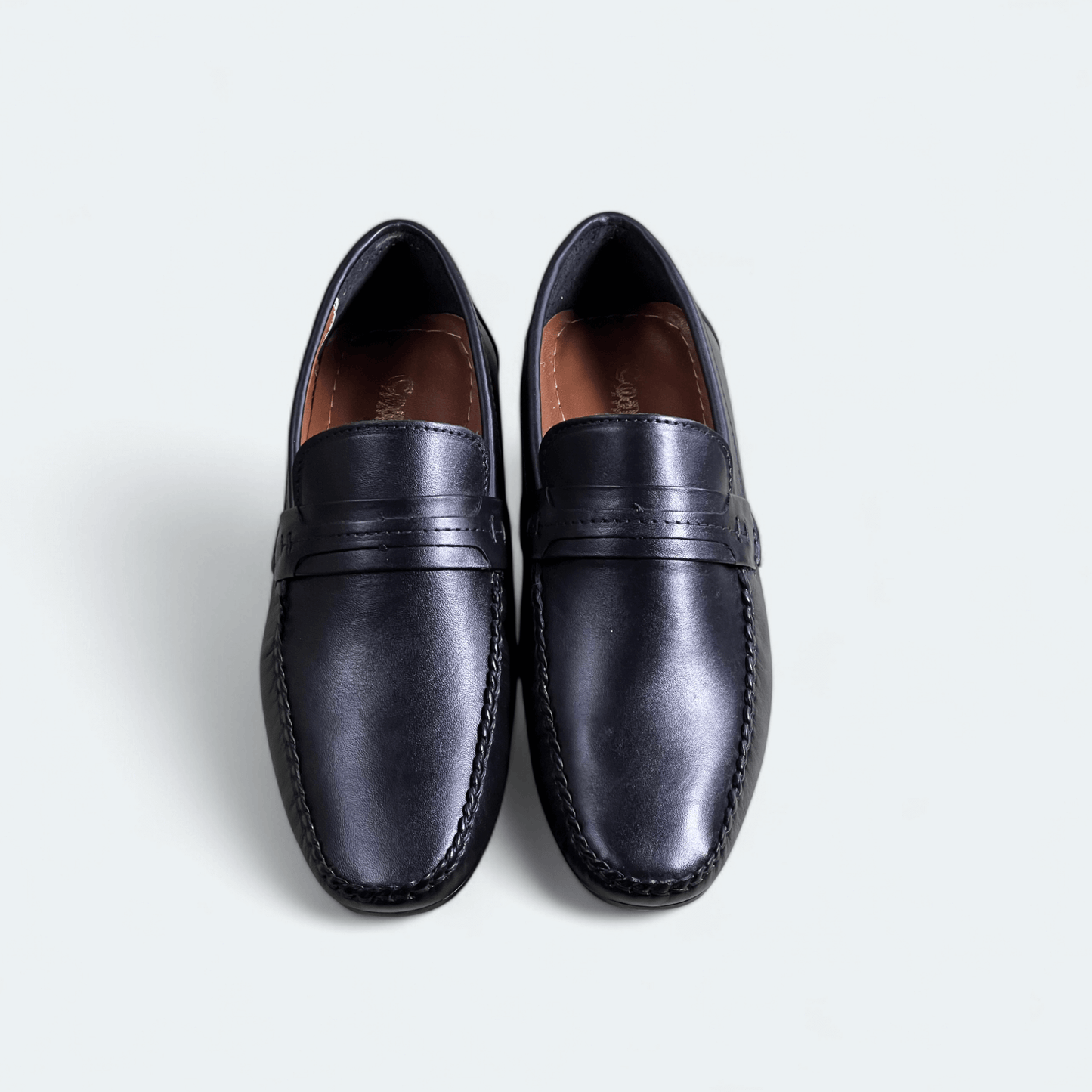 Leather top sider loafer blk-5013