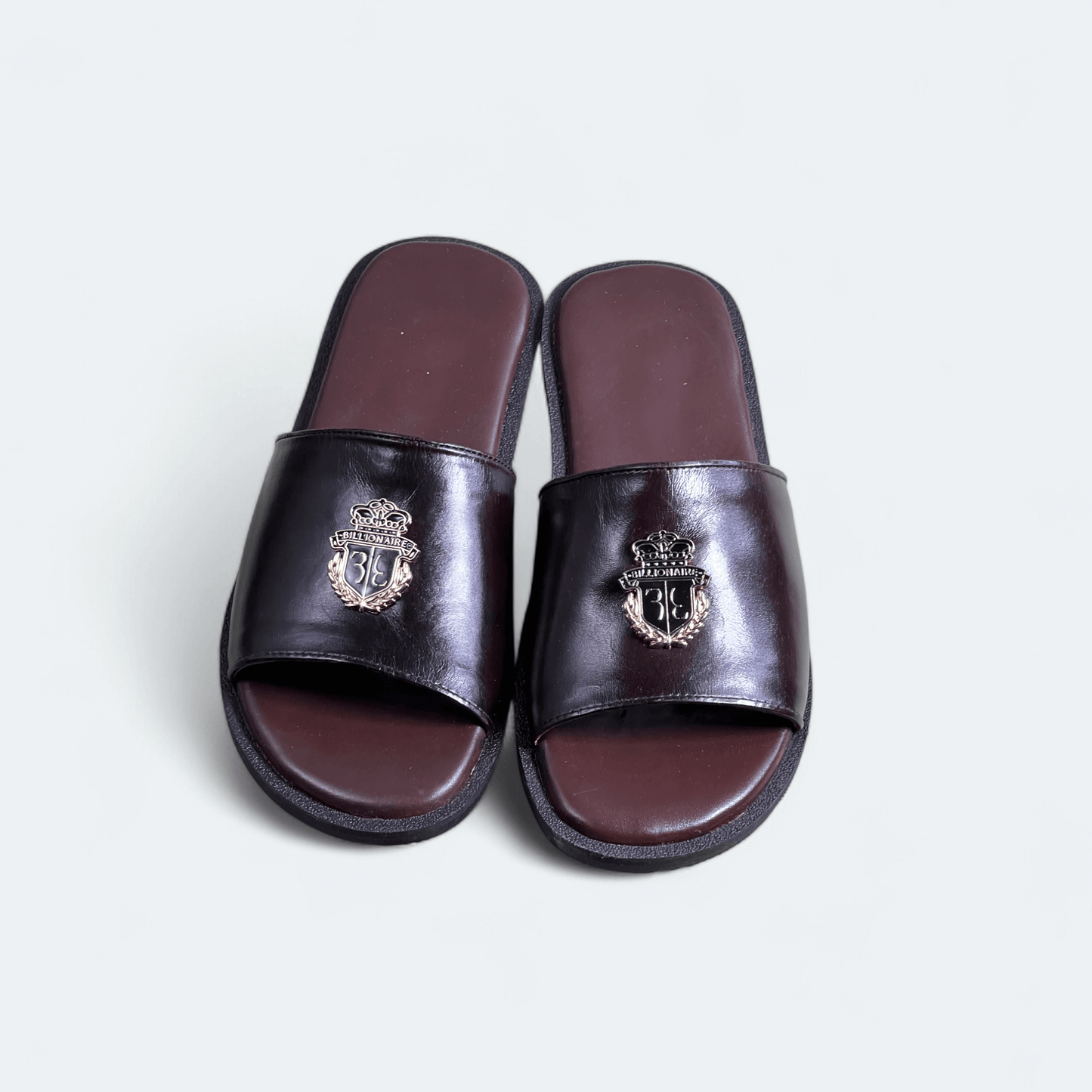 Leather Bilinear Slipper Brown-3001