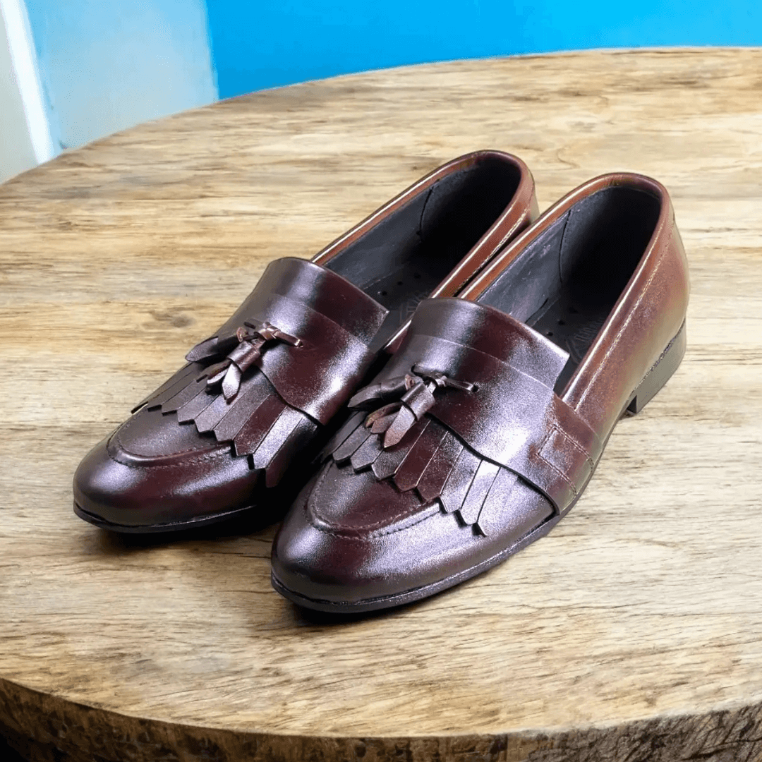 leather kiltie tassel Brown-010