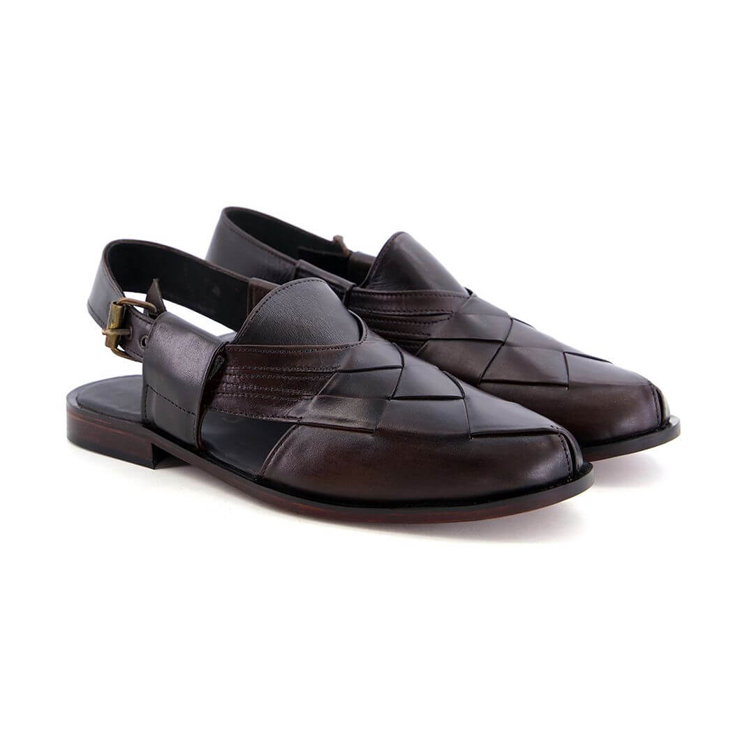 Regal Cut Pashwari 1003 by Coarix Leather – premium handmade brown Peshawari sandals 