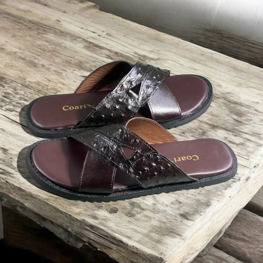 Leather Cross Slipper-3004