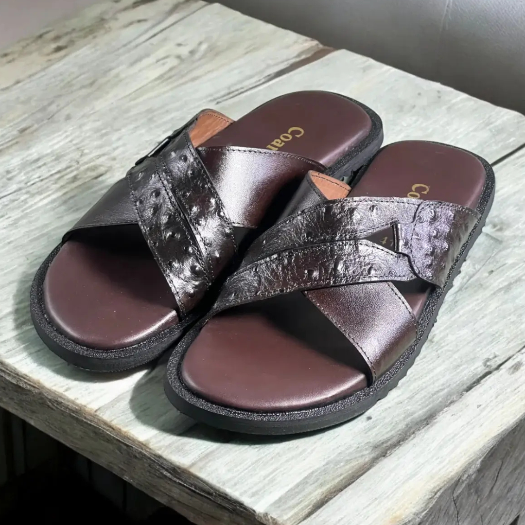 Leather Cross Slipper-3004