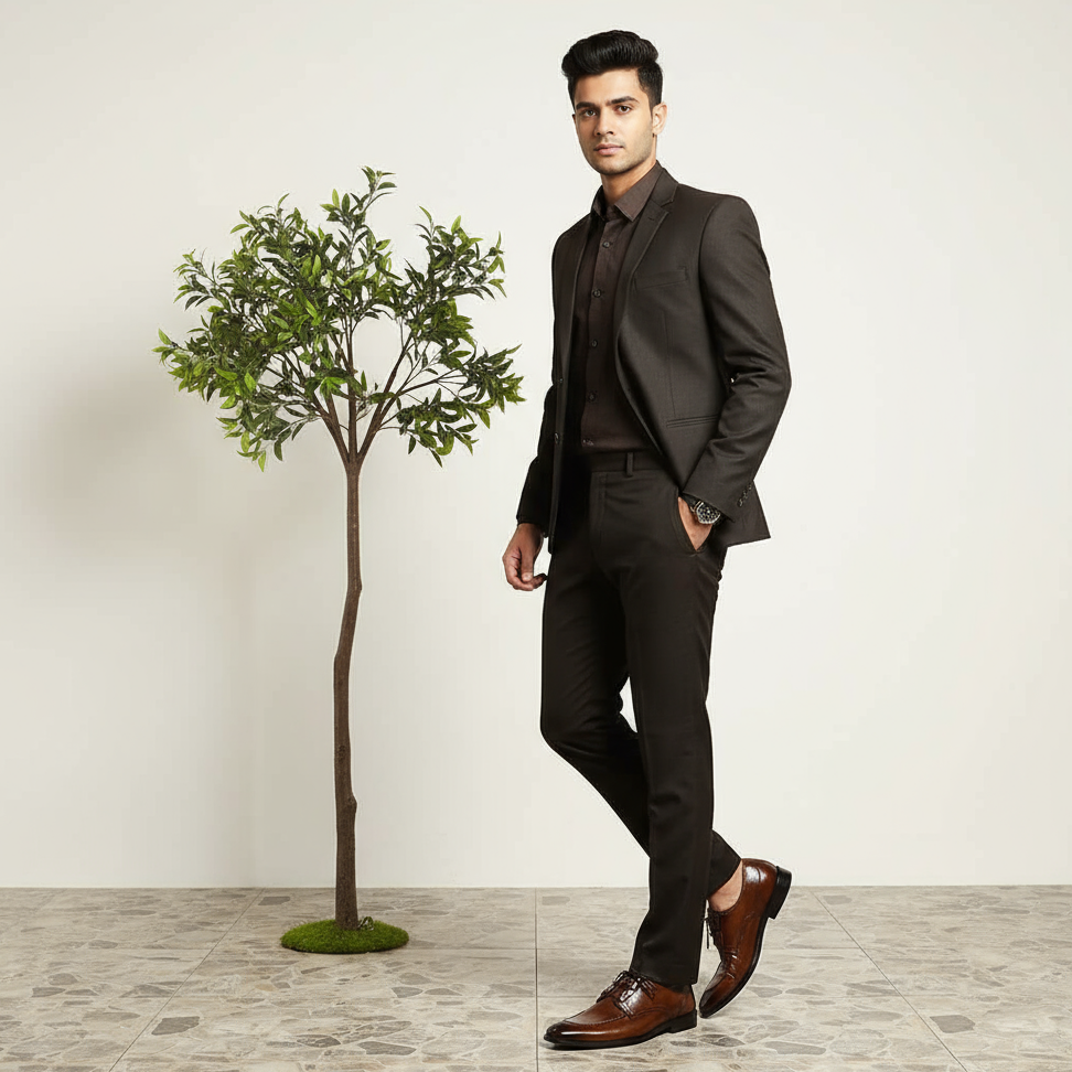 Mild Leather Lace Shoe 008 - Premium brown two-tone leather shoes