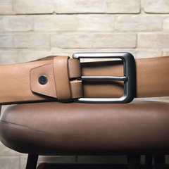 Leather Belt with Buckle tan-6503
