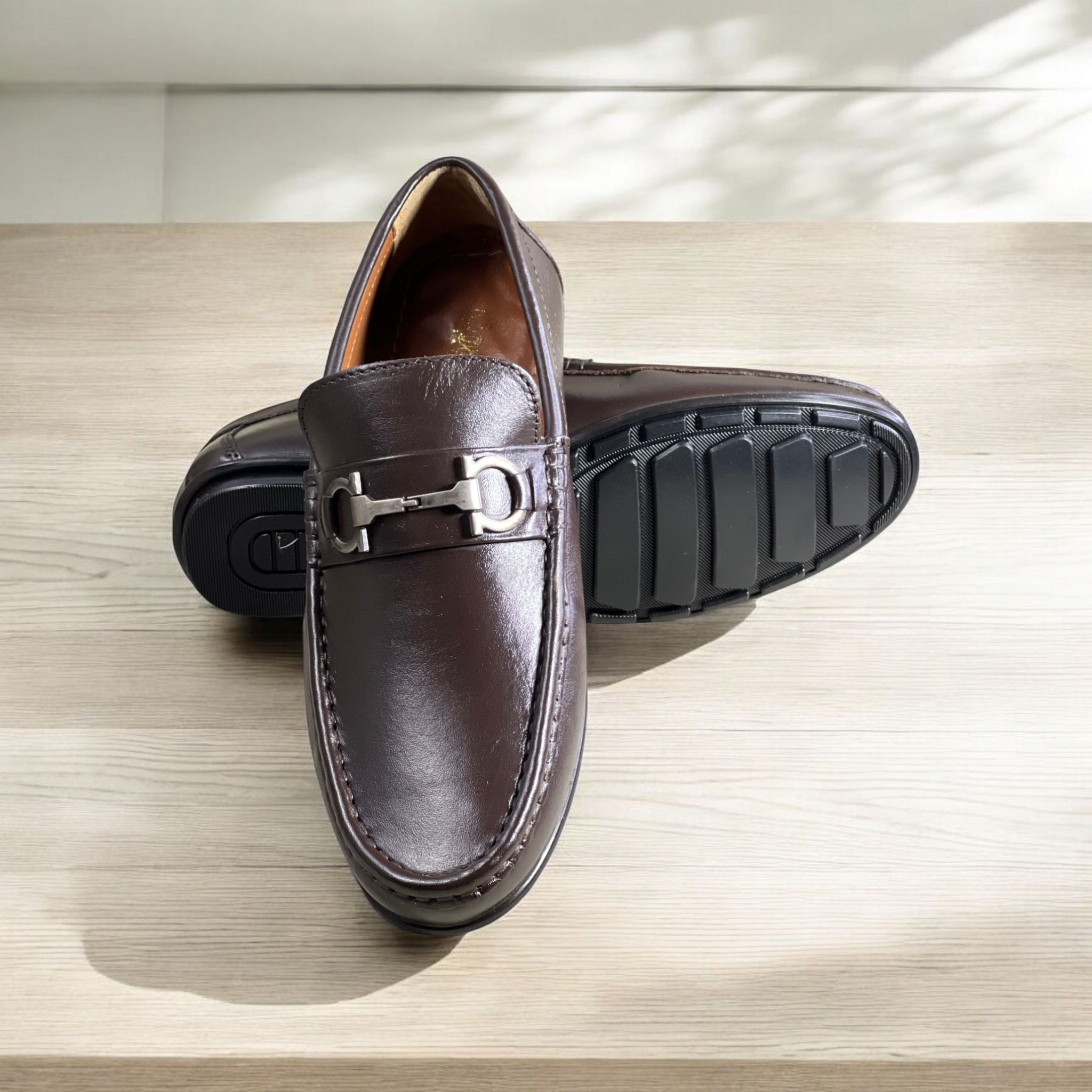 Brn Buckle Laofers-5015