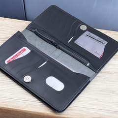 Stylish Purses with center line embossed Blk-6007