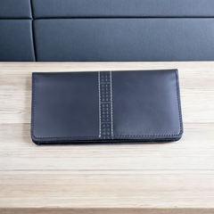 Stylish Purses with center line embossed Blk-6007