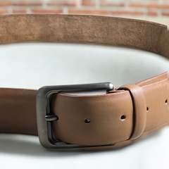 Leather Belt with Buckle tan-6503
